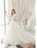 Classic Long Sleeves Beaded Lace Tulle Wedding Dress